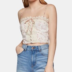 BCBG crop top with lace detail!